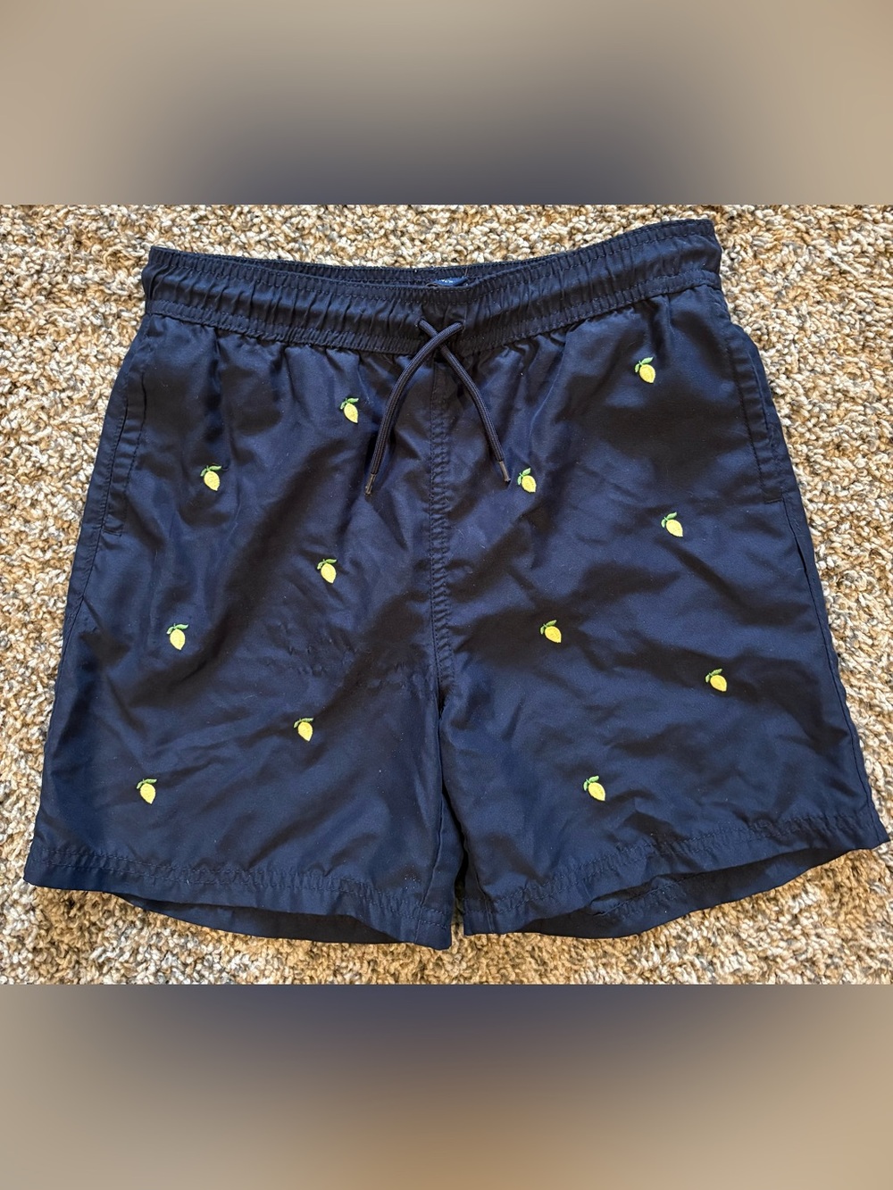 Janie & Jacks Boys Size 12 Swim Trunks Lemon Design Swimsuit Shorts